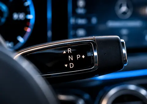 Концептуална илюстрация на Mercedes интериор и автоматична трансмисия